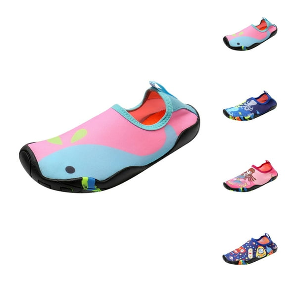 Boy Shoes Kids Sneakers Kids Toddler Boys Girls Cartoon Outdoors Water Shoes Barefoot Quick-Dry Aqua Socks Non- Rubber Sole Snorkeling Shoes 3-8Y