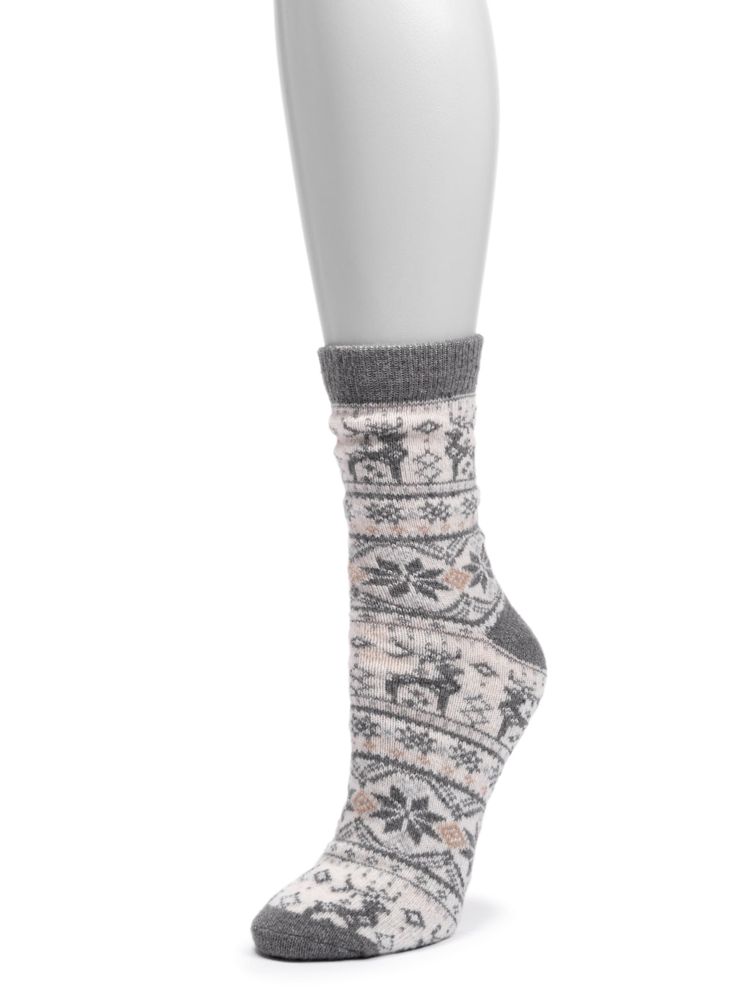 MUK LUKS Women's Wool Blend Crew Sock, 1-Pack, OSFM