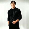thumbnail image 6 of Fanshiluo Men's Mock Neck Long Sleeve Velvet Fleece Base Layer Shirt, Warm Undershirt,Size S-3XL, 6 of 6