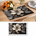 thumbnail image 6 of Gold Black Flower Placemats Set of 8 Blossoming Botanical Prints Leaf Place Mats Indoor Wipeable Table Mats Washable Cloth Dining Table Placemats for Kitchen Holiday Party Home Decor 13x19 Inch, 6 of 9