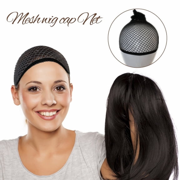 Wig Hair Net and Long Hair Cover Black - Wig Net Extended Hair Cover Black Color Wig Cap Breathable Wear False Head Cover with Hair Net Storage Headcover, Back to School, Wedding G Makeup Organizers