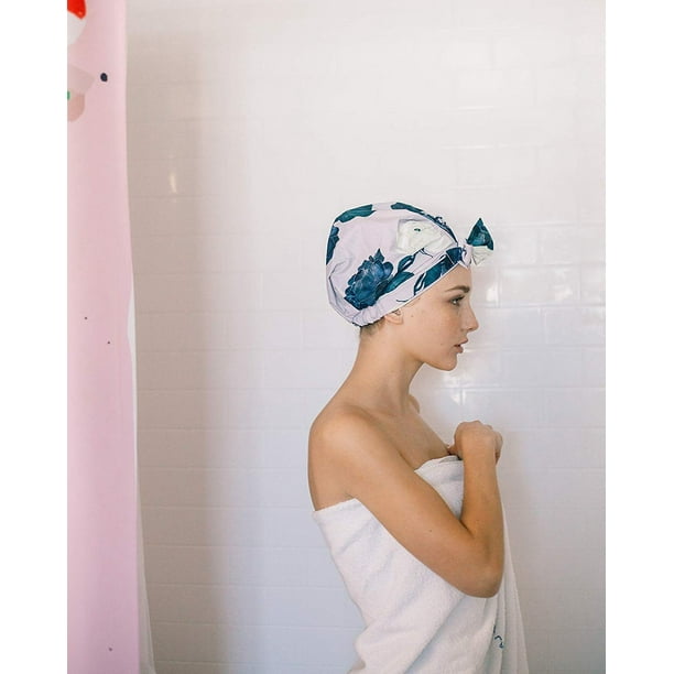 Bonnet de douche élastique réutilisable pour femme, bonnet de