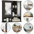 thumbnail image 6 of Giantex Bathroom Medicine Cabinet, Hanging Storage Cabinet with Double Mirror Doors, Perfect for Bathroom, Living Room, Corridor, Cloakroom, 22 x 5 x 23 inches, 6 of 8