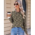 thumbnail image 2 of Camisas de manga larga Kistore casual plisadas con cuello redondo para mujer, 2 of 5