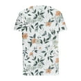 thumbnail image 4 of bnaln Women Tops Summer T Shirts Casual Button Short Sleeve Shirts Floral Printed V Neck Tees Shirts Elegant Tunic Tops Dressy Blouses Ladies Henley Shirts Pullover Going Out Tops, 4 of 5