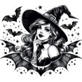 thumbnail image 3 of CafePress - Batty Witch - Cotton Baseball Jersey, 3/4 Raglan Sleeve Shirt, 3 of 4