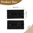 thumbnail image 2 of 4Pack Button Extenders for Pants, Waist Extenders (Black, 2.6x1.4inch), 2 of 7