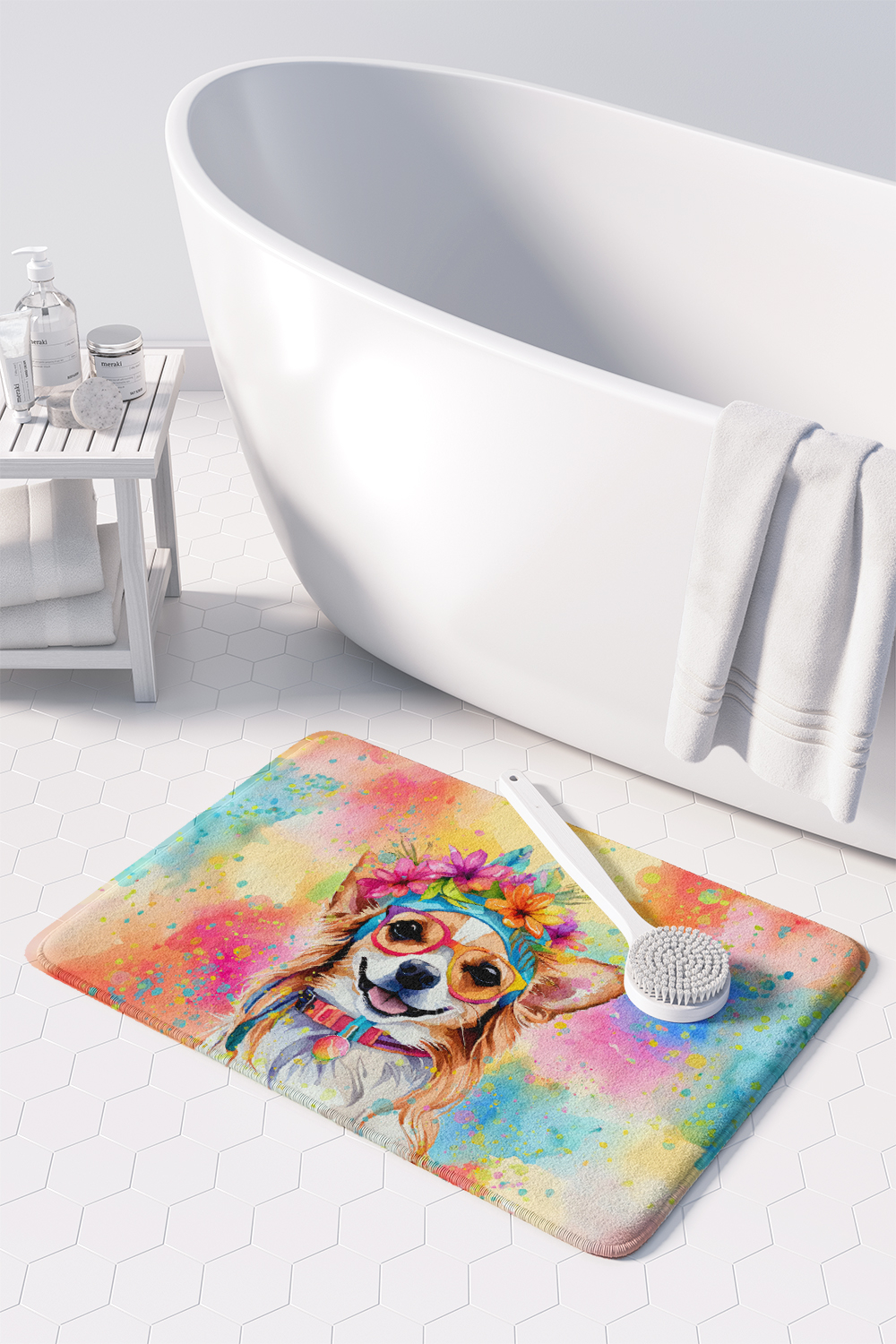 Carolines Treasures DAC2488RUG 19 x 27 in. Chihuahua Hippie Dawg Memory Foam Kitchen Mat