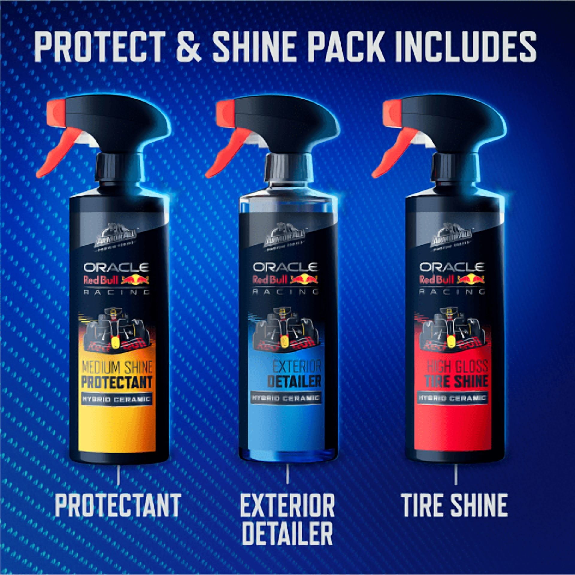 Armor All Podium Series Protect & Shine Car Detailing Kit Developed with Oracle Red Bull Racing, 3-Piece Bundle