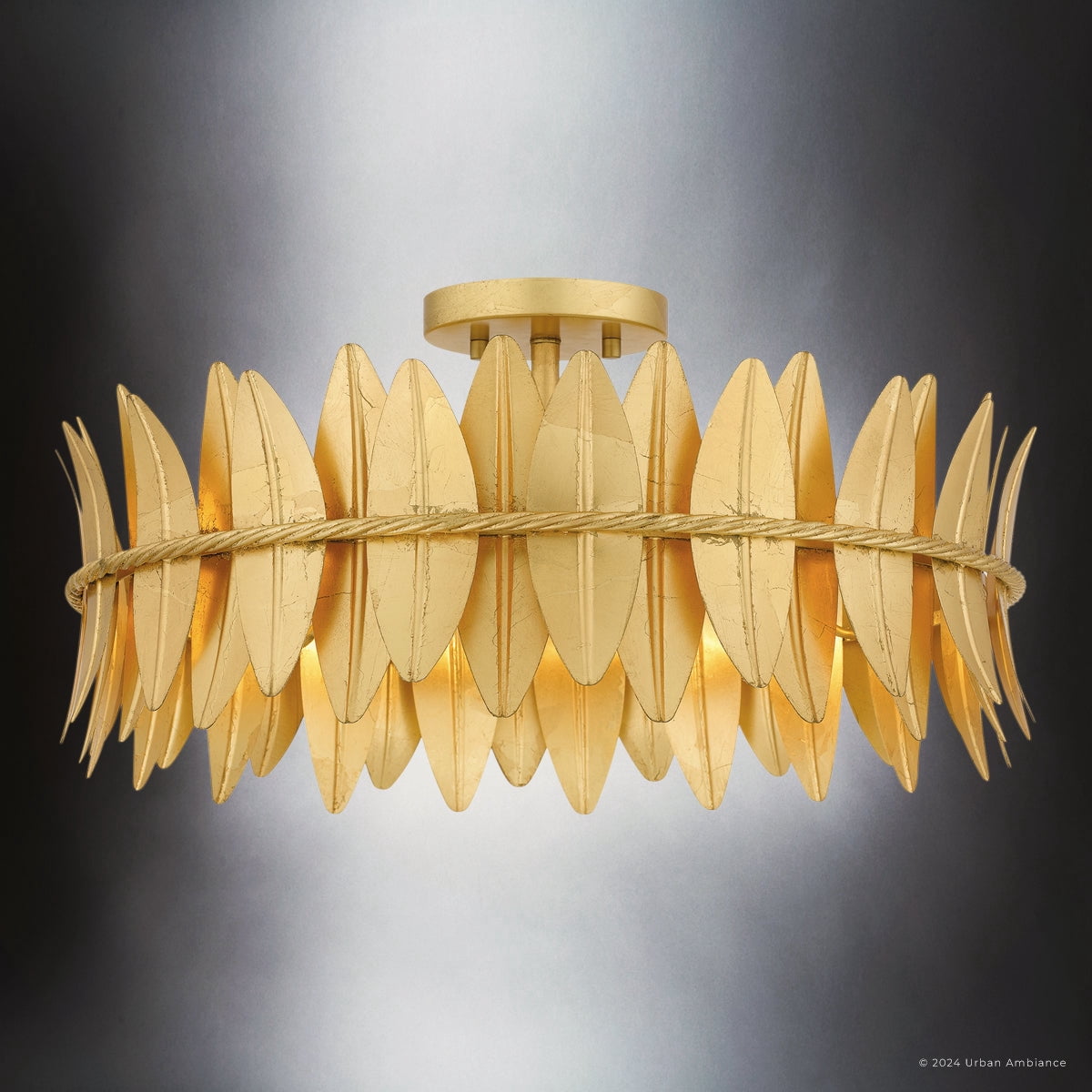 Luxury Eclectic Ceiling Light, Gold Leaf, UQL5502