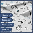 thumbnail image 5 of CGK Linens 4-Piece Cute & Cozy Kids Sheet Set - Queen Size Kids Bedding With Vibrant Designs For Boys, Girls, Teens, Toddler, Baseball Blue, 5 of 7