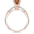 thumbnail image 2 of Divine Creation 925 Sterling Silver 1.00 Ct Round Cut Brown Diamond Engagement Wedding Solitaire Ring 14K Rose Gold Plated For Women's -9.5, 2 of 3