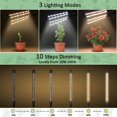 thumbnail image 2 of LED Grow Light, 6000K Full Spectrum 4 Head Clip Plant Growing Lamp with White Red LEDs Plant Light for Indoor Plants Veg and Flower, 10 Dimmable Levels, Auto On Off Timing 3/9/12H, 2 of 7