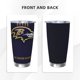 thumbnail image 3 of Taza térmica duradera de acero inoxidable 304 con temática del equipo de fútbol de los Ravens con tapa y pajita Taza térmica de acero inoxidable de 20 oz Taza para automóvil Adecuada para bebidas, 3 of 8