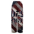 thumbnail image 5 of 250th Anniversary Womens Pajama 1776-2026 USA Flag Print Elastic High Waist Pants Wide Leg Slit Baggy Loose Fit Breathable Pajama Bottoms, #01 Red, XXL, 5 of 6