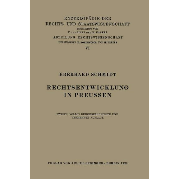 Rechtsentwicklung in Preussen, (Paperback)