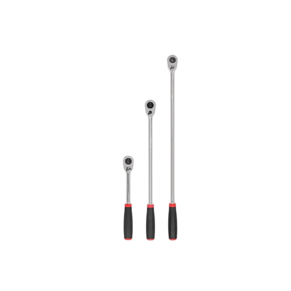 TEKTON 1/2 Inch Drive Quick-Release Comfort Grip Ratchet Set, 3-Piece (10-1/2, 18, 24 in.) | SRH92105