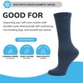 thumbnail image 2 of Doctor's Choice Diabetic Full Cushion Crew Women's Socks, Denim/Navy, Large, Shoe Size 10-13, 4 Pack, 2 of 6