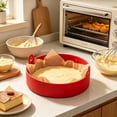thumbnail image 5 of JHyouerji Silicone Air Fryer Liner Baking Tray Red Food Grade Non Stick Reusable Oven Microwave Pizza Cake Bakeware Foldable Storage Kitchen Accessory, 5 of 6