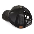 thumbnail image 2 of CC Multi Level Criss-Cross Elastic Back Women's Ponytail Dad Cap Hat, 2 of 7
