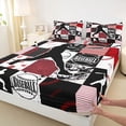 thumbnail image 3 of jejeloiu Boys Ball Game Bed Sheets,Baseball Sport Lovers King Sheets For Boys Teens 4pcs, 3 of 7
