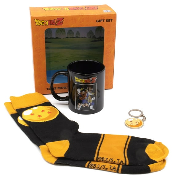 Dragon Ball Z Goku Vegeta 3 Piece Gift Set Mug, Crew Socks, Keychain