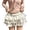 White, variant on Women's Three-Point Lace Shorts Elastic Waist Chiffon Cake Layer Culottes - White/Black (S-L)