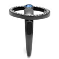 thumbnail image 1 of TK2974 - IP Light Black (IP Gun) Stainless Steel Ring with Top Grade Crystal in Capri Blue, 1 of 1