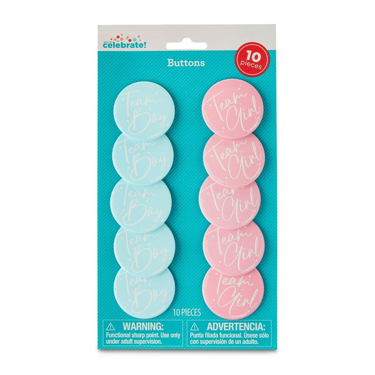 AHEZQILU Gender Reveal Decoration, Badge 50 Pièces, Accessoires Team Boy Team Girl Avec Ourson Et Ballons Baby Shower - Deco Fille Ou Garçon Pour Fête Grossesse Invités Photos