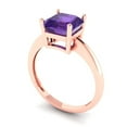 thumbnail image 2 of 2 ct Asscher Cut Natural Amethyst Solitaire Engagement Ring for Women in 18K Rose Gold, 2 of 5