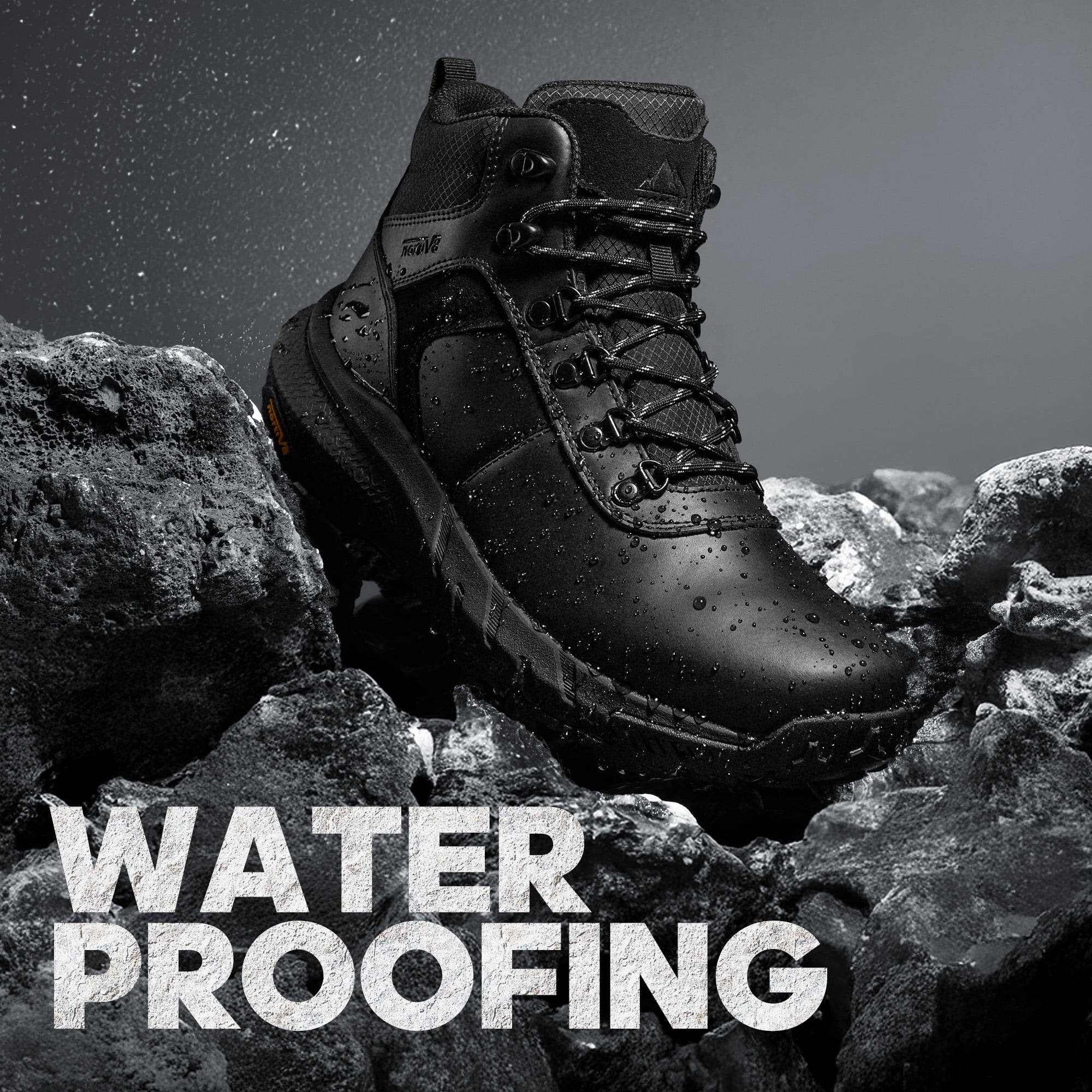 NORTIV 8 Men's Waterproof Hiking Boots Lightweight Outdoor Mid Trekking Leather Shoes Basin