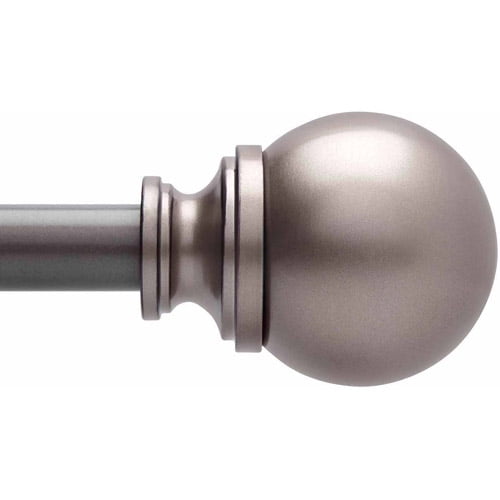 Better Homes & Gardens 1" Pewter Boule Adjustable Curtain Rod, 36-66"