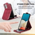 thumbnail image 4 of SaniMore for Samsung Galaxy A53 5G Magnetic Closure Top & Bottom Flip Wallet Case, Premium PU Leather Cover with Car Mount Card Slot & Adjustable Kickstand Full Body Protective Shell, Red, 4 of 9