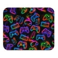 thumbnail image 2 of WIRESTER 8.66x7.08 in Rectangle Mouse Pad with Non-Slip Rubber Base for Computers, Laptop, Office & Home - Neon Game Controllers Pattern, 2 of 5