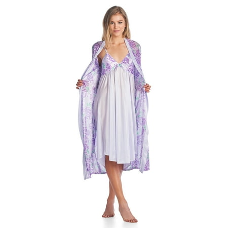

Casual Nights Women s Satin 2 Piece Robe and Nightgown Set