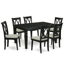 East West Furniture Dining Room Set Black, WECL7-BLK-C