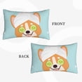 thumbnail image 2 of Picia Corgi With Towel Ans Slice Cucumber Pattern Plush Pillow Case – Soft and Cozy Cushion Cover, Hypoallergenic Throw Pillow Case for Home Decor-16"x24", 2 of 6