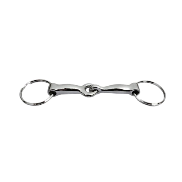 Llavero con hebilla de bocado de caballo, adorno colgante, llavero portátil Plata