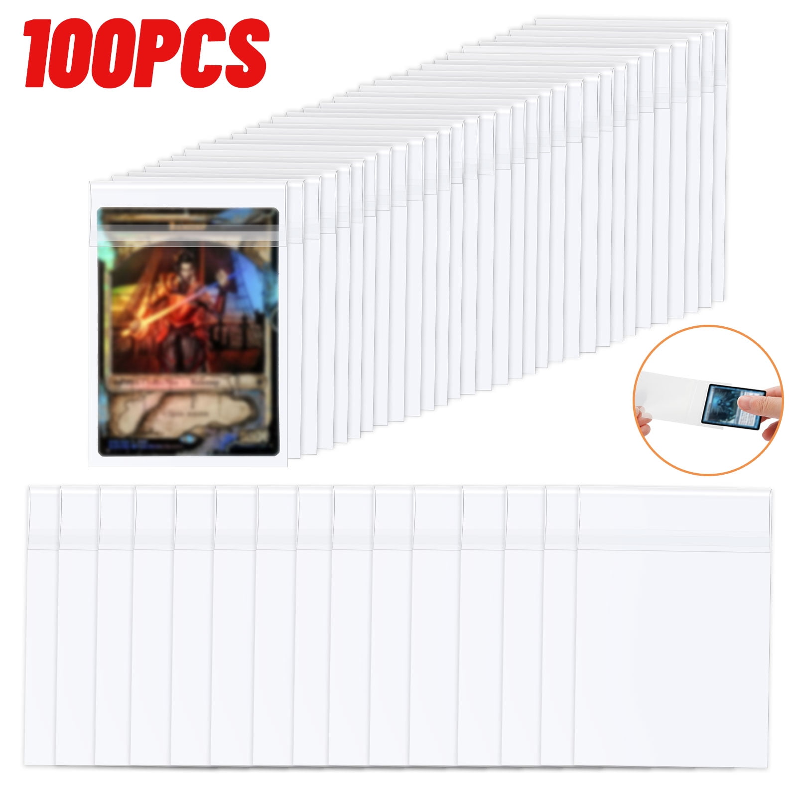 Tsv Card Sleeve Holder Transparent Game Card Trading Card Protector Sleeve Game Card Collection Holder Sleeve Baseball Card Pokemon Sleeve Holder Ultra Clear And Easy To Shuffle Walmart Com Walmart Com