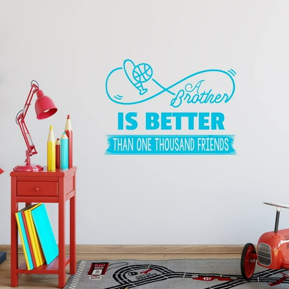 VWAQ A Brother is Better Than One Thousand Friends Boys Room Wall Decal Quote