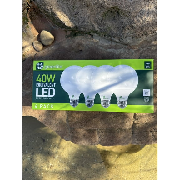 Greenlite 40W Equivalent G25 LED Globe Bulbs – 5W Soft White – Decorative Vanity Bulbs – 4 Pack