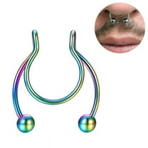 Nose Jewelry Non Piercing Stainless Steel Clip On Clicker Hoop Ring for Women and Men - 18 Gauge Septum Jewelry Accessories