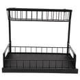 thumbnail image 2 of L Shape Under Sink Organizers 2 Tier Load Capacity 50lbs Multi Use Slide Out Cabinet Organizer for Kitchen Bathroom Black, 2 of 10