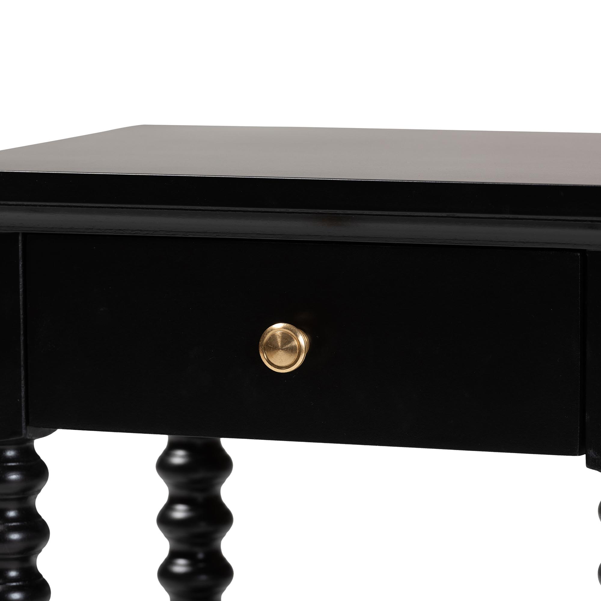 bali & pari Terentia Mid-Century Nightstand, 1-Drawer, Black