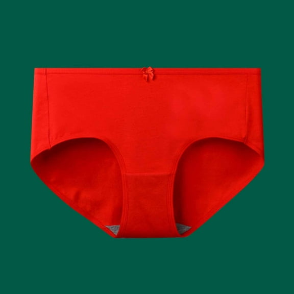 Jwputqe Briefs for women,Womens Boxer Briefs,Womens Briefs Underwear,Breathable,Fitted,Solid,Elastic Waist,Cotton,Red,L(US:8)