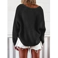 thumbnail image 3 of Women’s Button Down Cardigan Sweaters Open Front Cable Knit Off Shoulder Long Sleeve Baggy Crop Outwear, 3 of 4