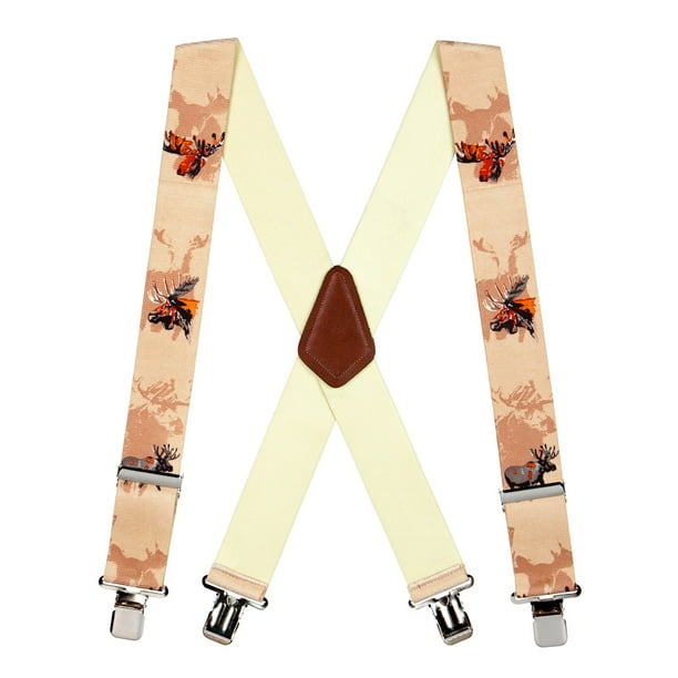 SuspenderStore Suspender Store Moose ClipEnd Novelty Suspenders 2 Inch Wide (3 Sizes