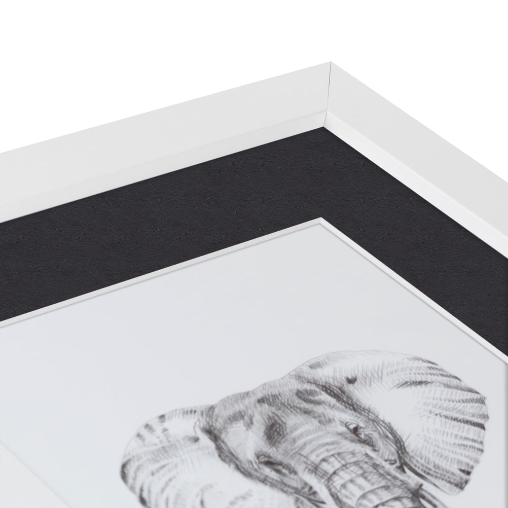 ArtToFrames 22x28" Matted Picture Frame with 18x24" Single Mat Photo Opening Framed in 1.25" Satin White Frame and 2" Black Mat (FWM-3966-22x28)