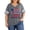 Grey, variant on Women's July 4th Plus Size Short Sleeve T-Shirt Double Crew Neck Independence Day Casual Loose Fit Varsity Stripe Tee XXXXL