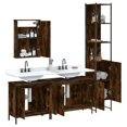 thumbnail image 2 of vidaXL 4 Piece Bathroom Furniture Set Smoked Oak Engineered Wood, 2 of 5